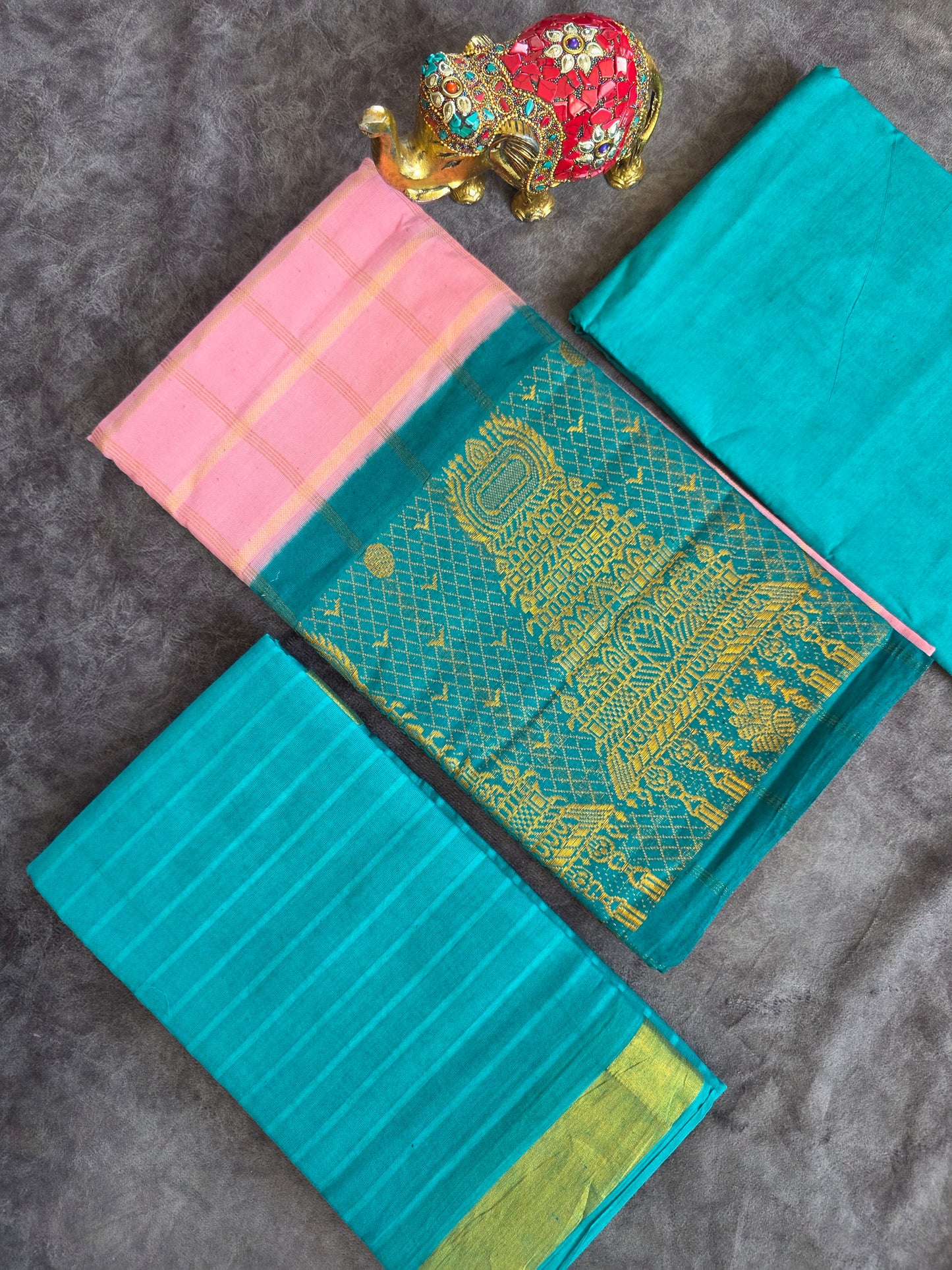 Madurai Sungudi Gopuram border salwar set - MS83