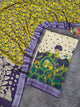 Kalamkari katha- Chennuri pure kalamkari silk set - AK386