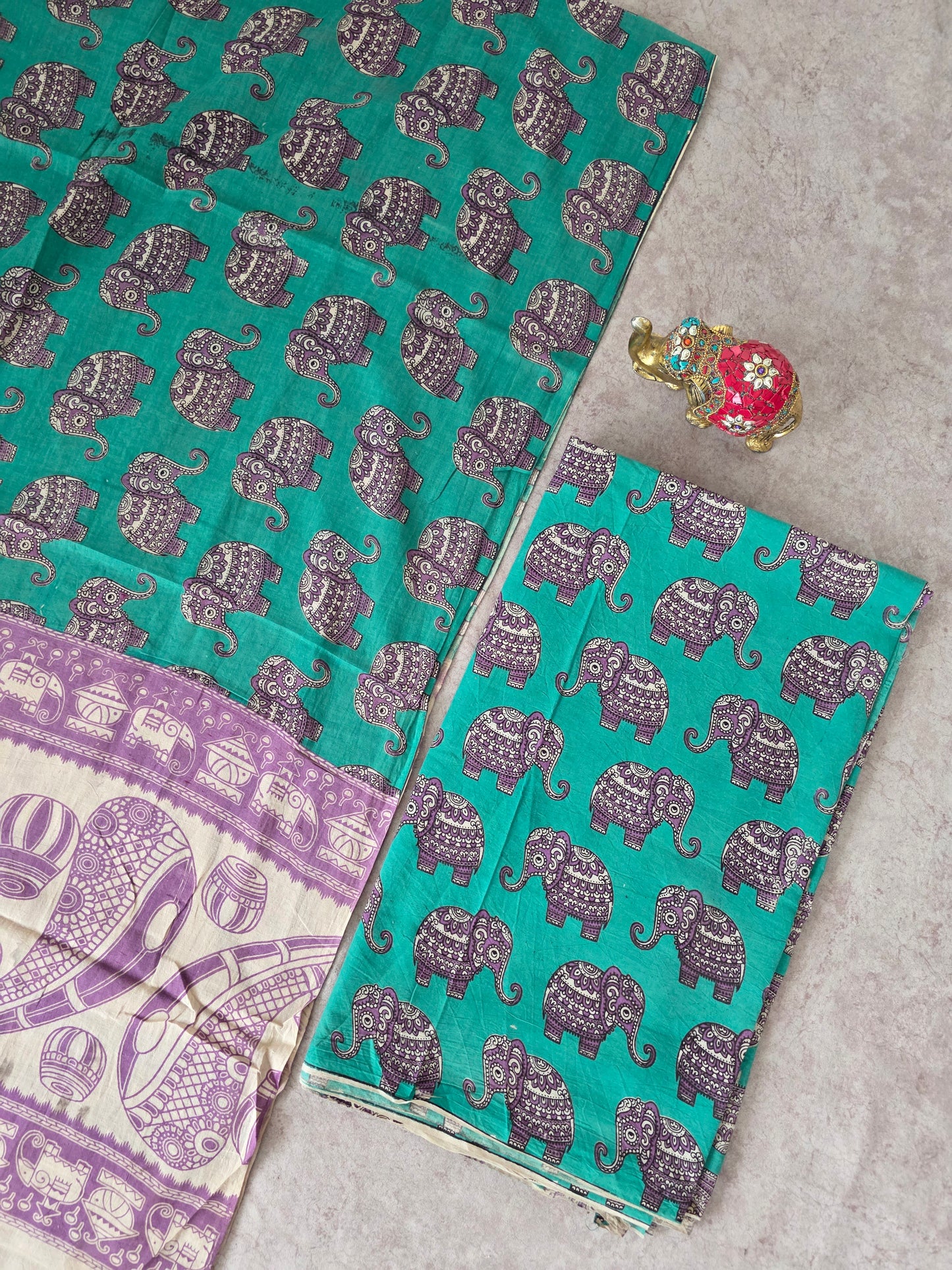 Pure Kalamkari Cotton Salwar Set (2.50 Metres) - Ak351