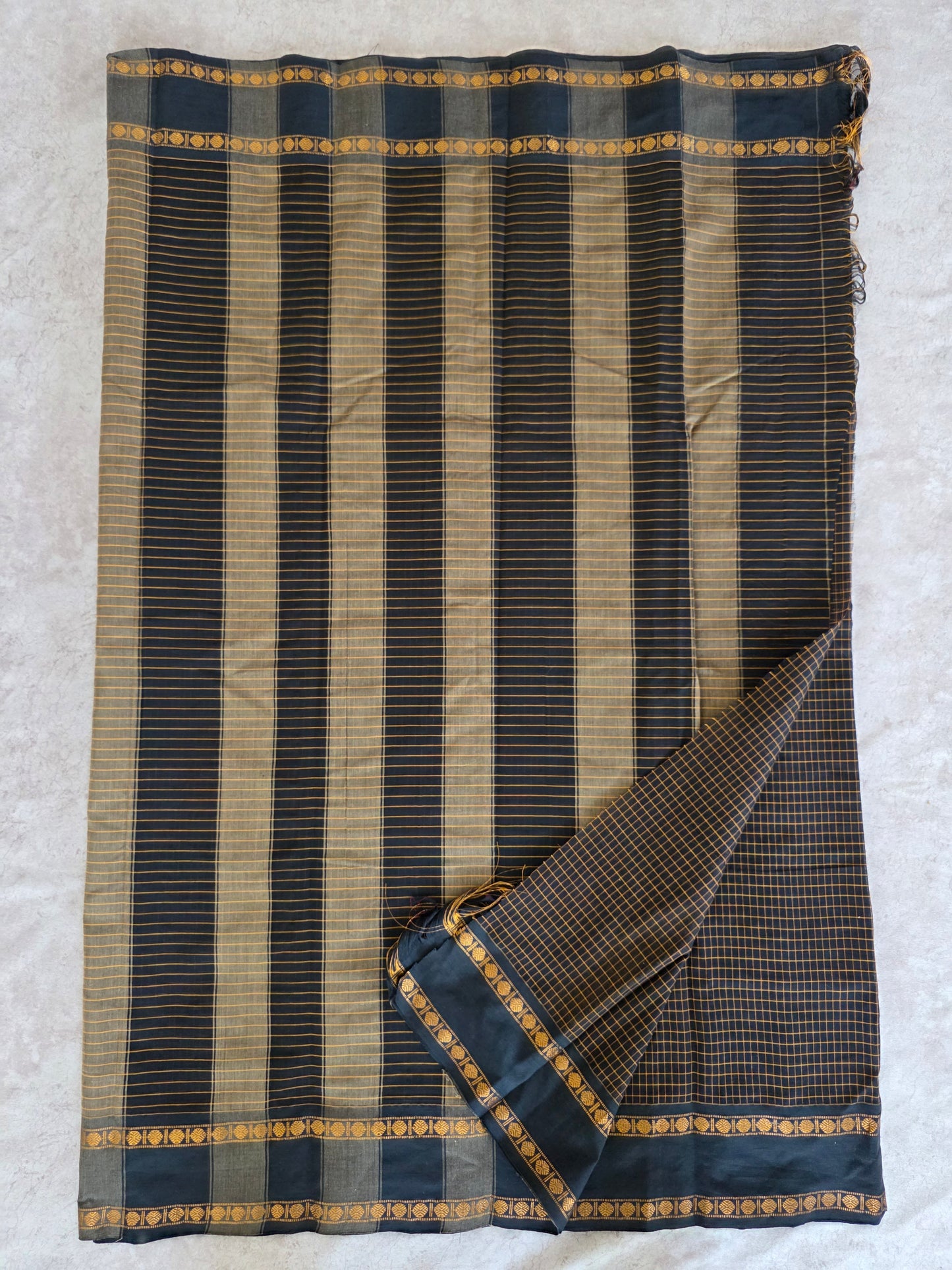 Mercerised checked narayanapet saree - NA206
