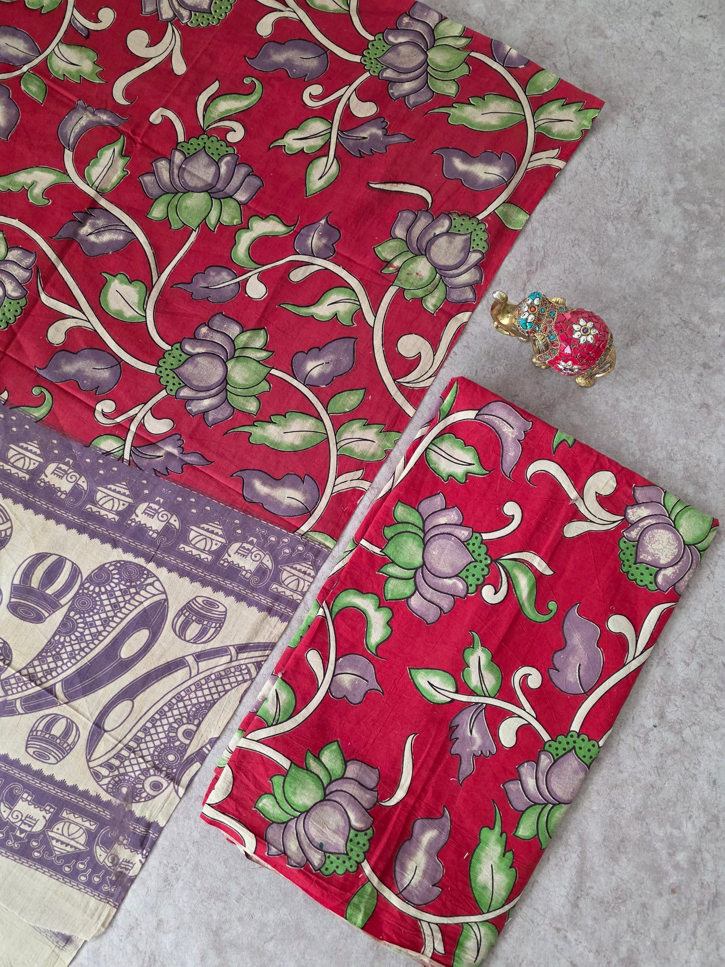 Pure Kalamkari Cotton Salwar Set (2.50 Metres) - Ak350