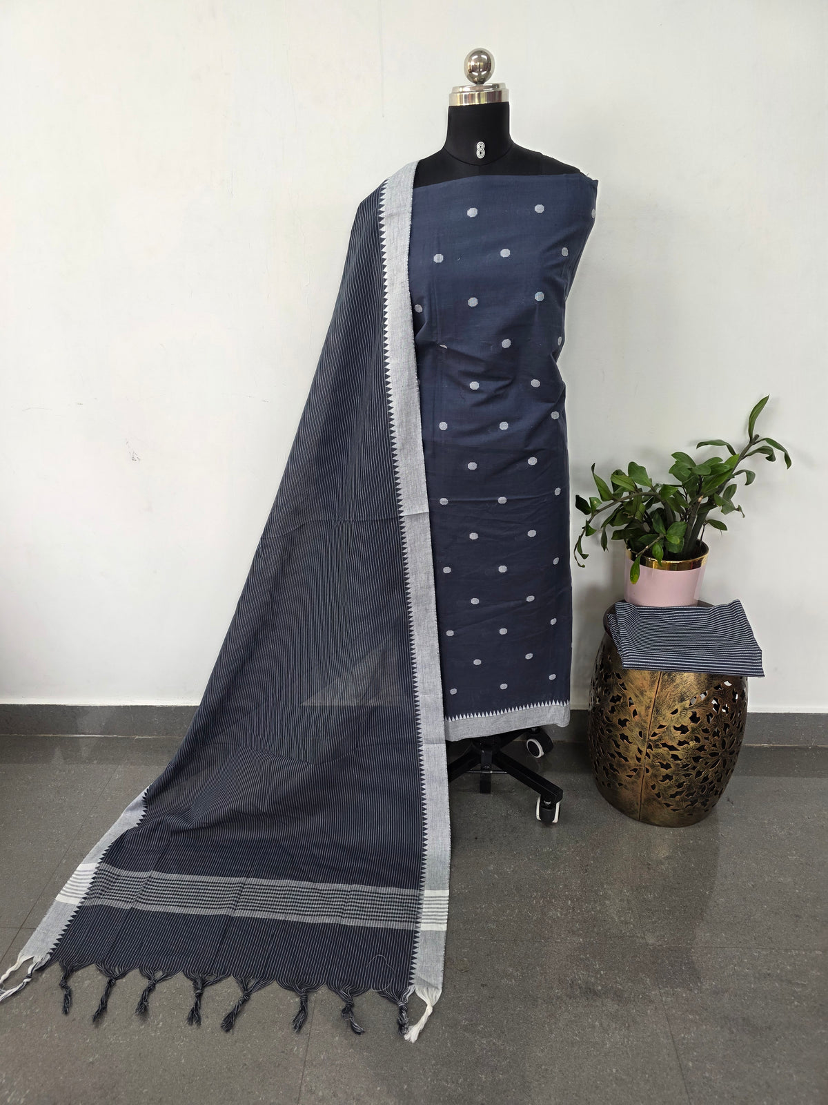 Temple border coin butta south cotton set - HA125