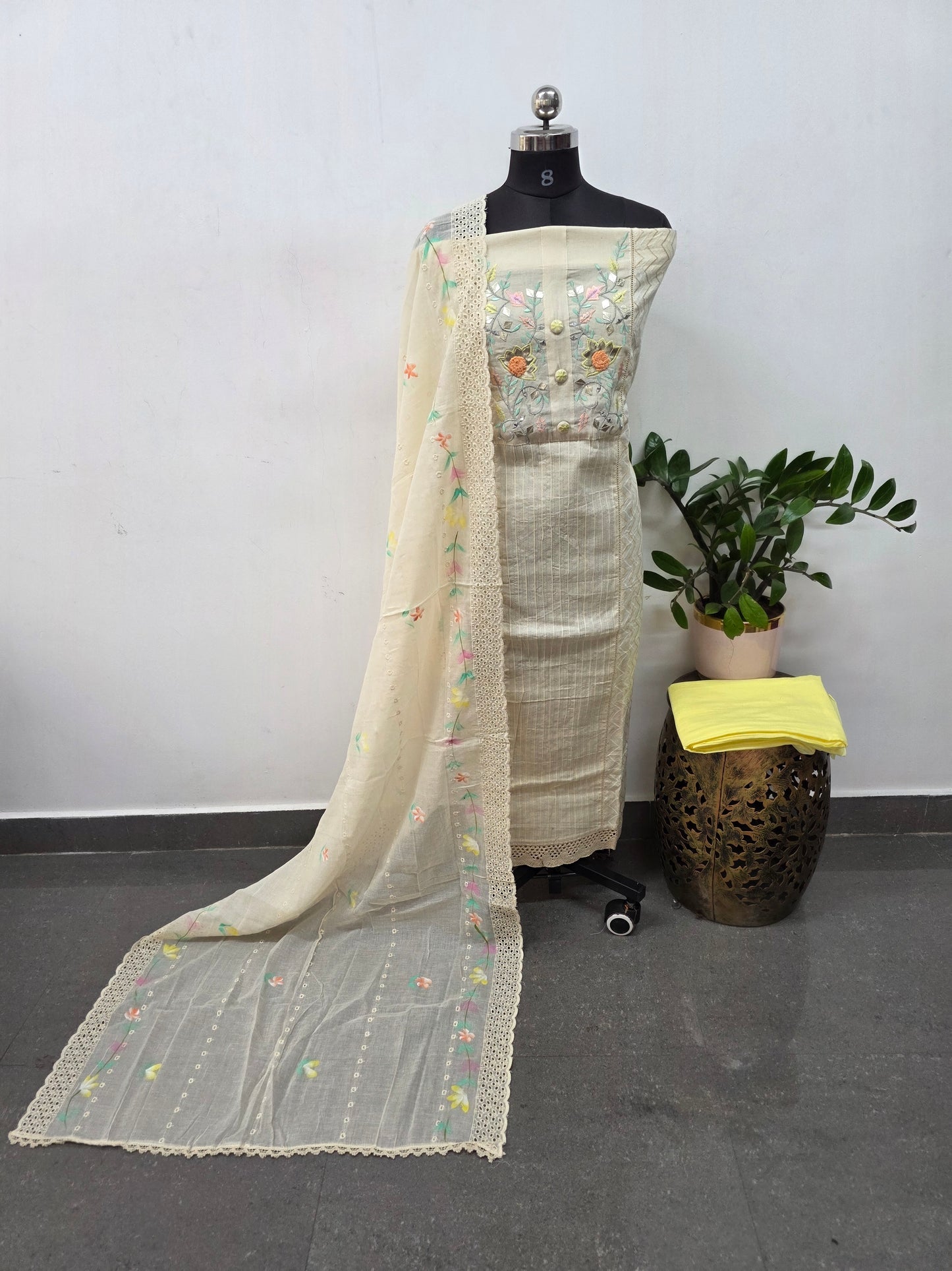 Premium embellished pure cotton salwar set  - BC11