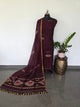 Premium handloom linen jamdhani set (brown) - JMM75