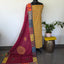 Handcrafted ajrakh cotton top with applique cotton shawl - BAA23