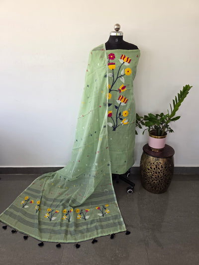 Premium Silk cotton jamdhani set - AV261