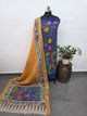 Kalahasthi Handcrafted Penkalamkari bangalore silk set -KH255
