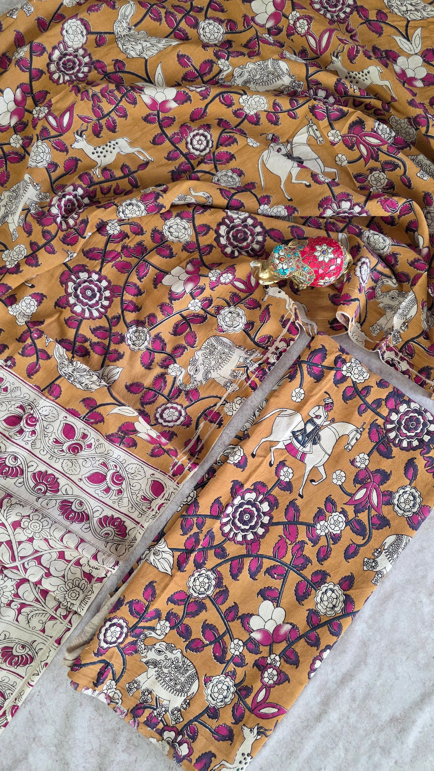 Authentic pure kalamkari cotton set (2 pc set )- AK247
