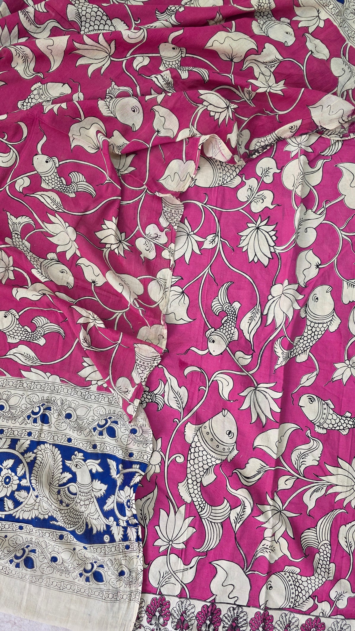Handcrafted pure kalamkari cotton (2 pcs)(pink) set -AK565