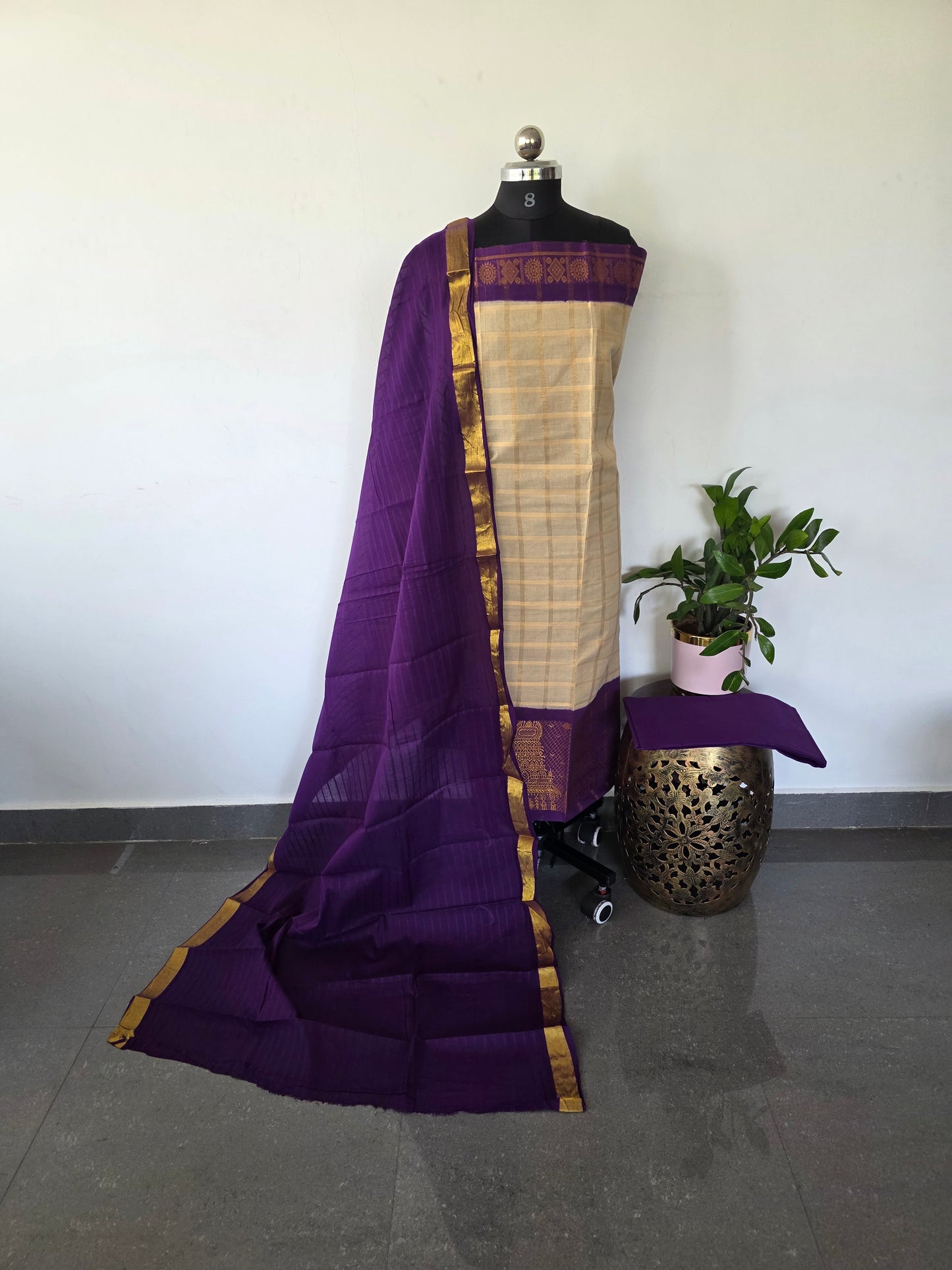 Madurai Sungudi Gopuram border salwar set - MS81
