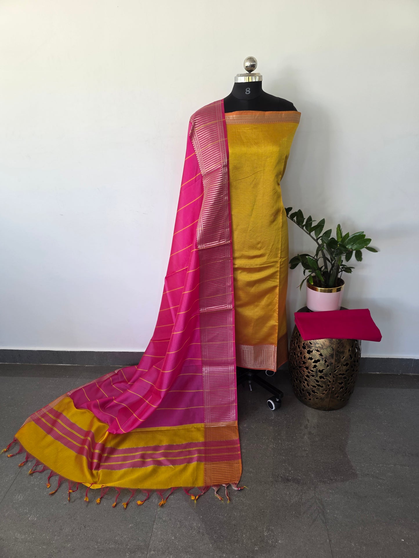 Premium semi mangalagiri silk set - MAA22
