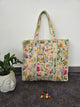 Jaipuri quilted cotton bag with zipper - QZ35