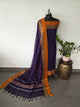 Mercerised narayanapet salwar set with elephant border (violet) (4.5 meters) - NA315