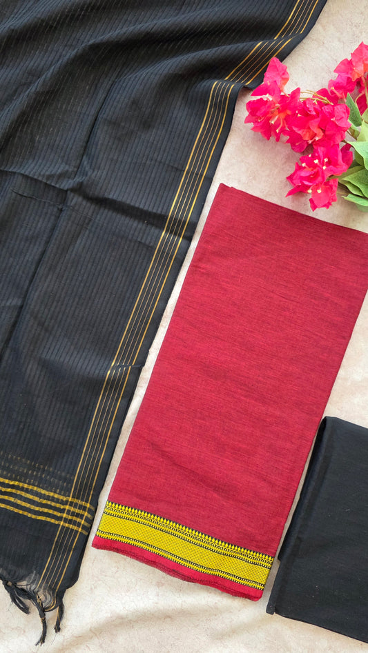 Pure handloom cotton with mangalagiri border - AA35