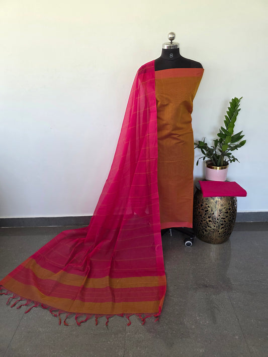 Mangalagiri cotton set with plain border - MAA82