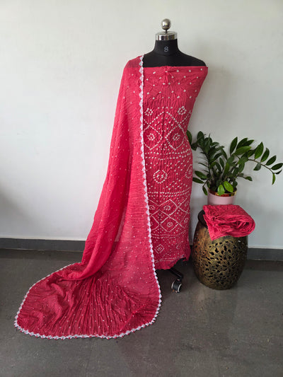Handcrafted bandhani cotton set -B56