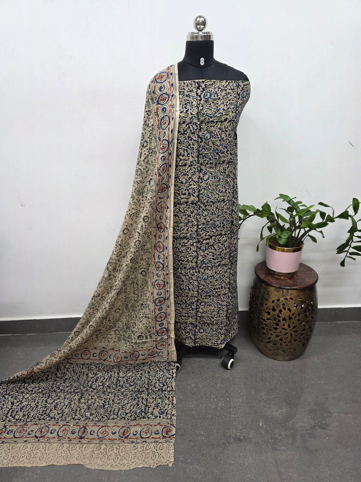 Handblock pure kalamkari cotton set(2 pcs)- AK528