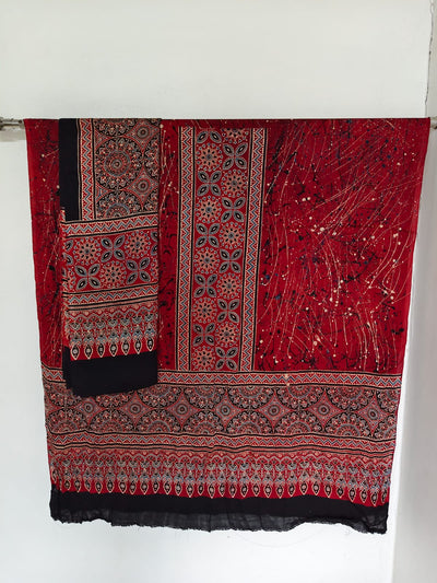 Handcrafted ajrakh modal silk set - HZ215