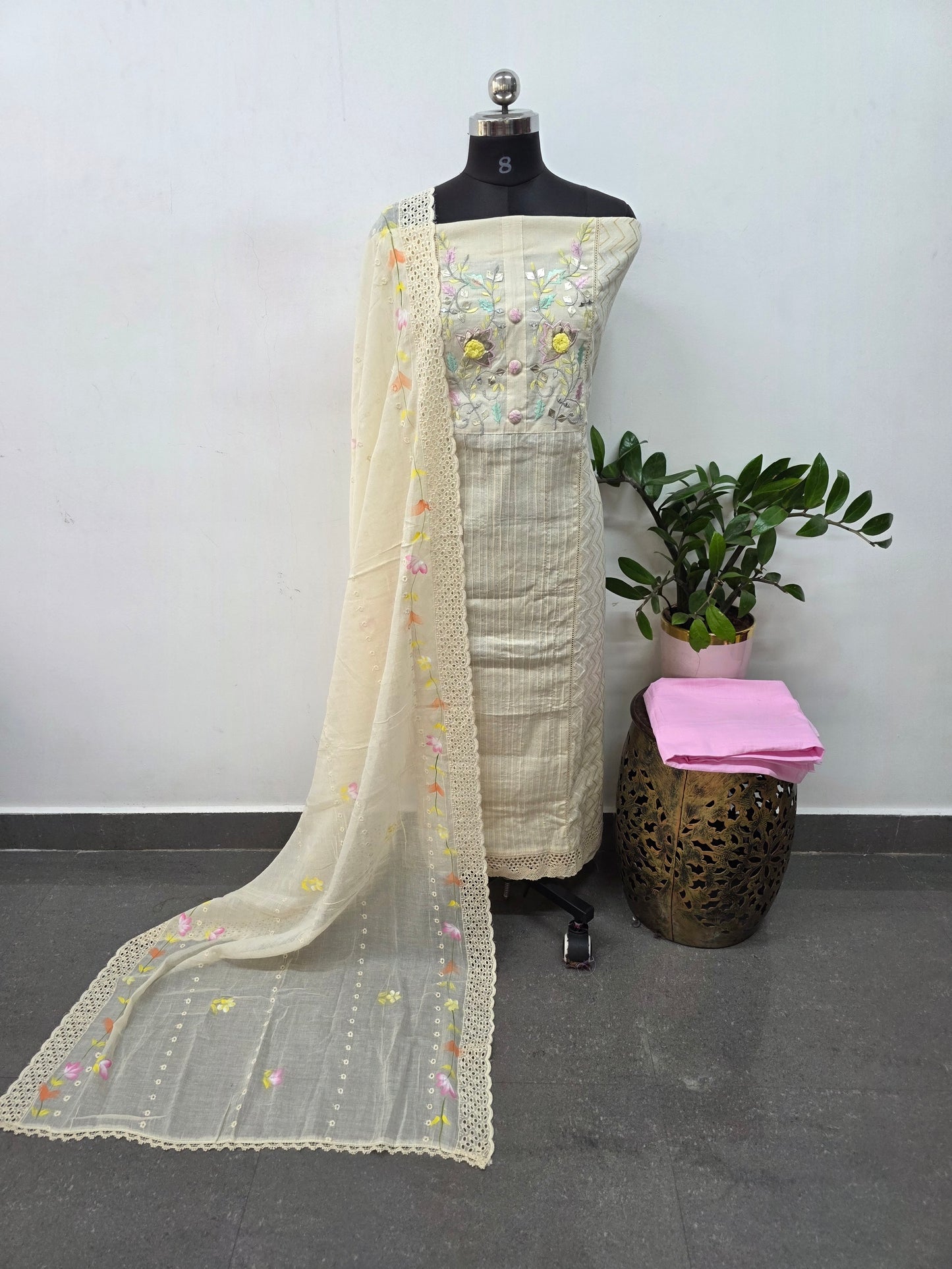Premium embellished pure cotton salwar set - BC9