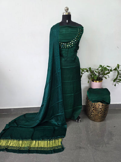 *Preorder 20-25 days*- Kutch mirror work Modal silk set-B134