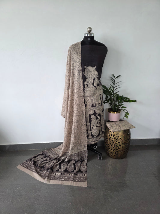 Kalahasthi pure kalamkari cotton set -AK2