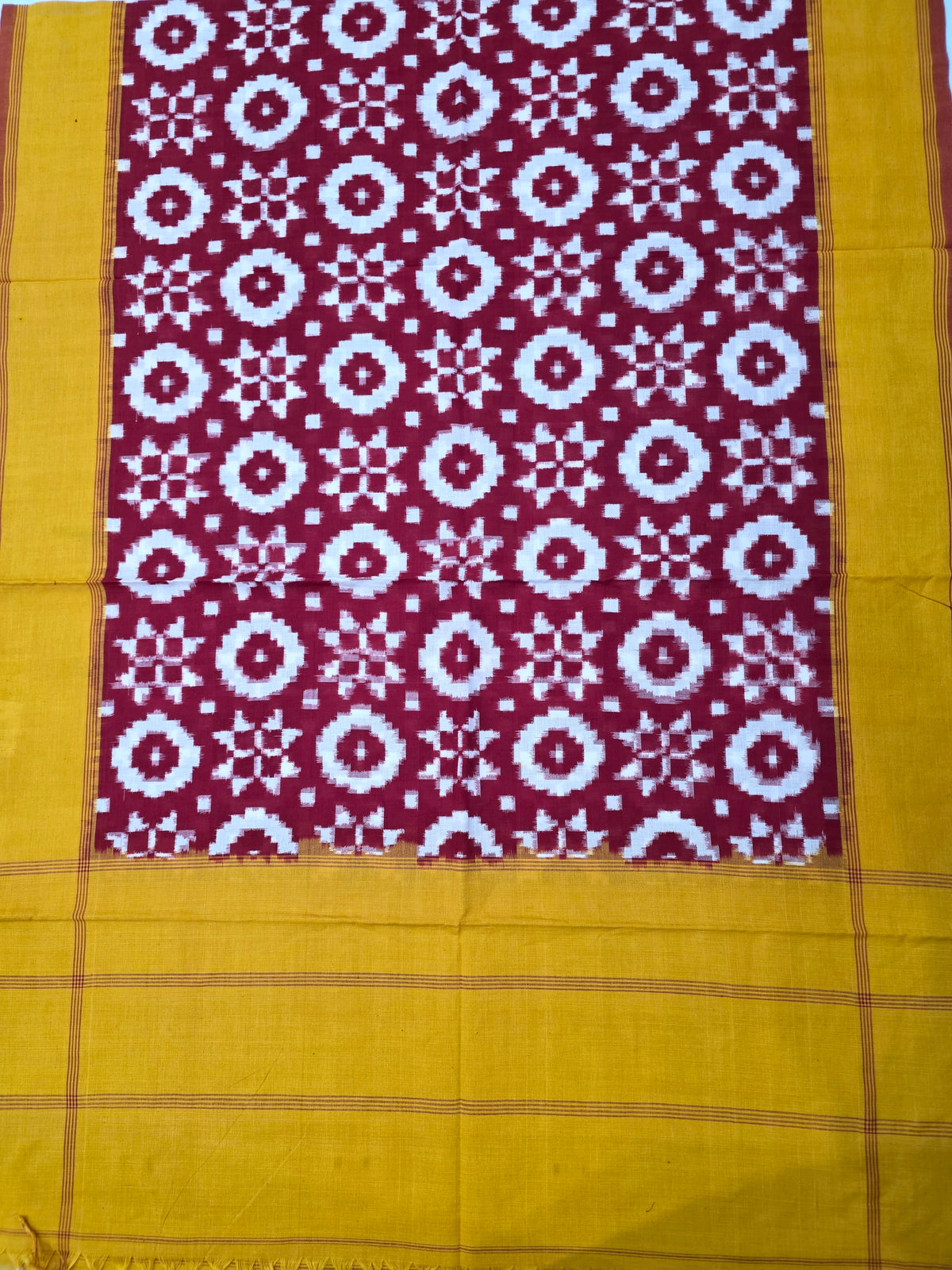 Handloom Telia rumal Double ikkat dupatta -WW734