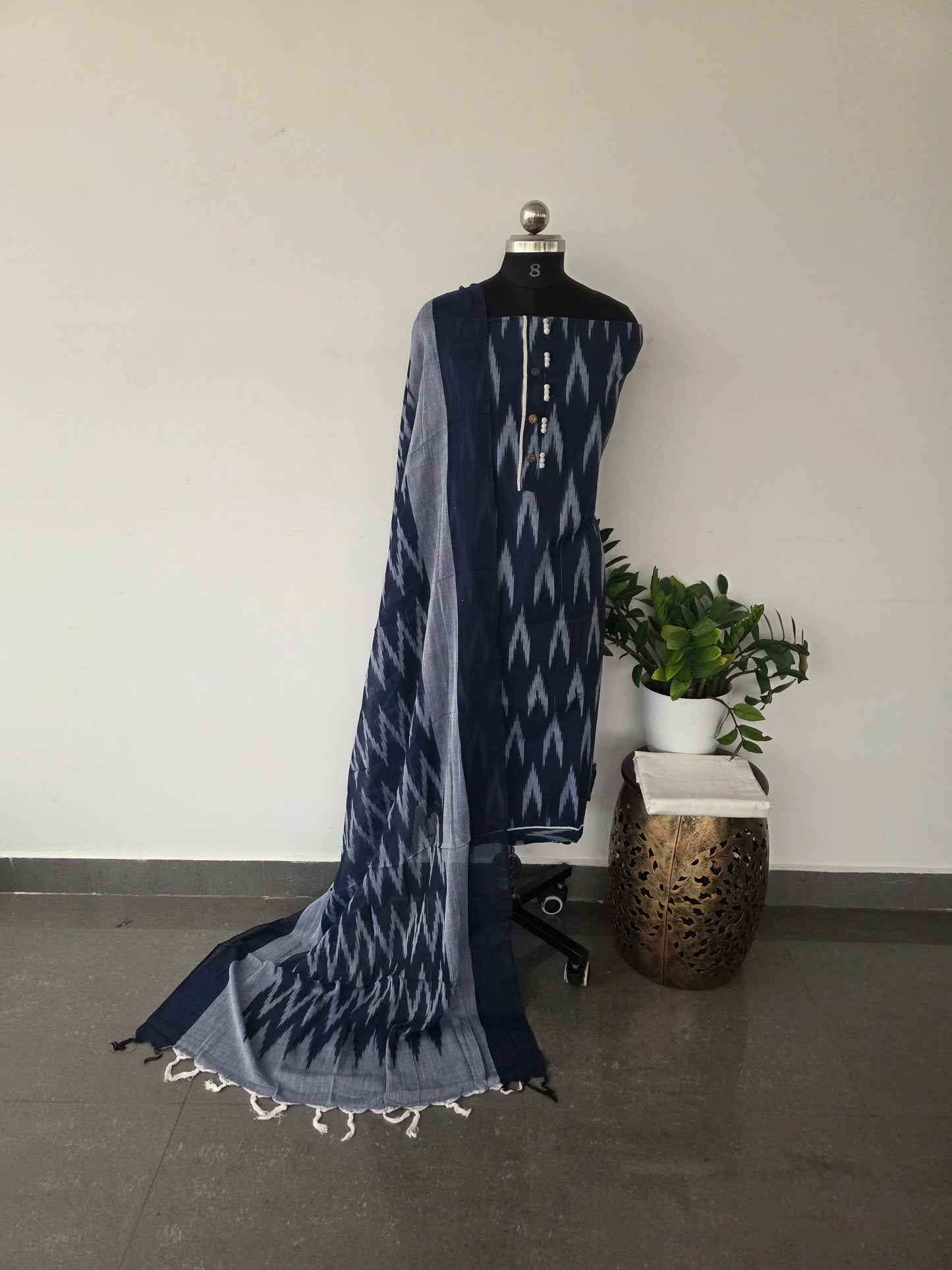 Pure handloom ikkat cotton set  -367
