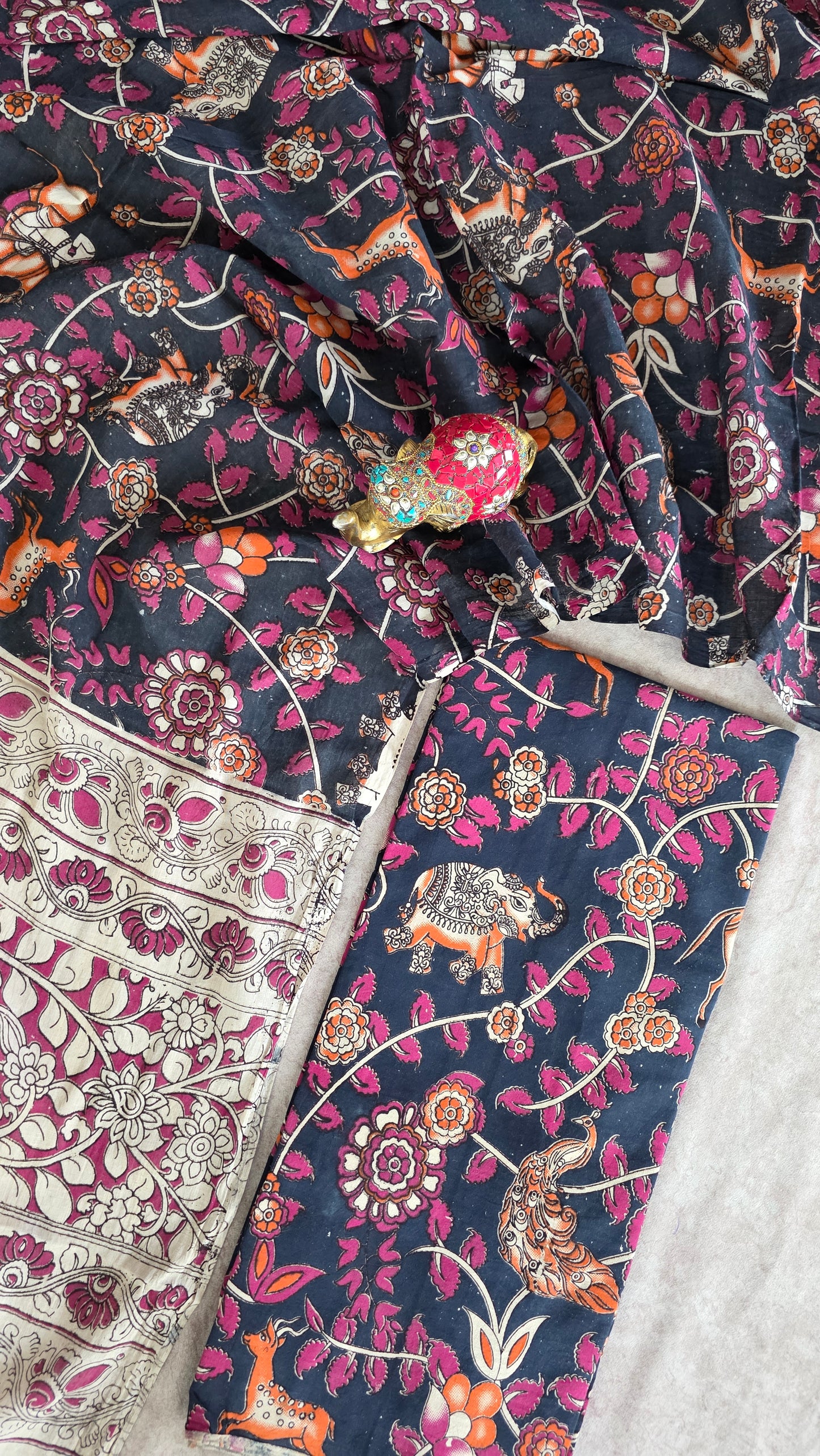 Authentic pure kalamkari cotton set ( 2 pc set )- AK265