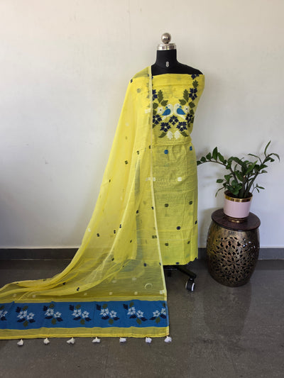 West Bengal Silk cotton jamdhani set - AV396