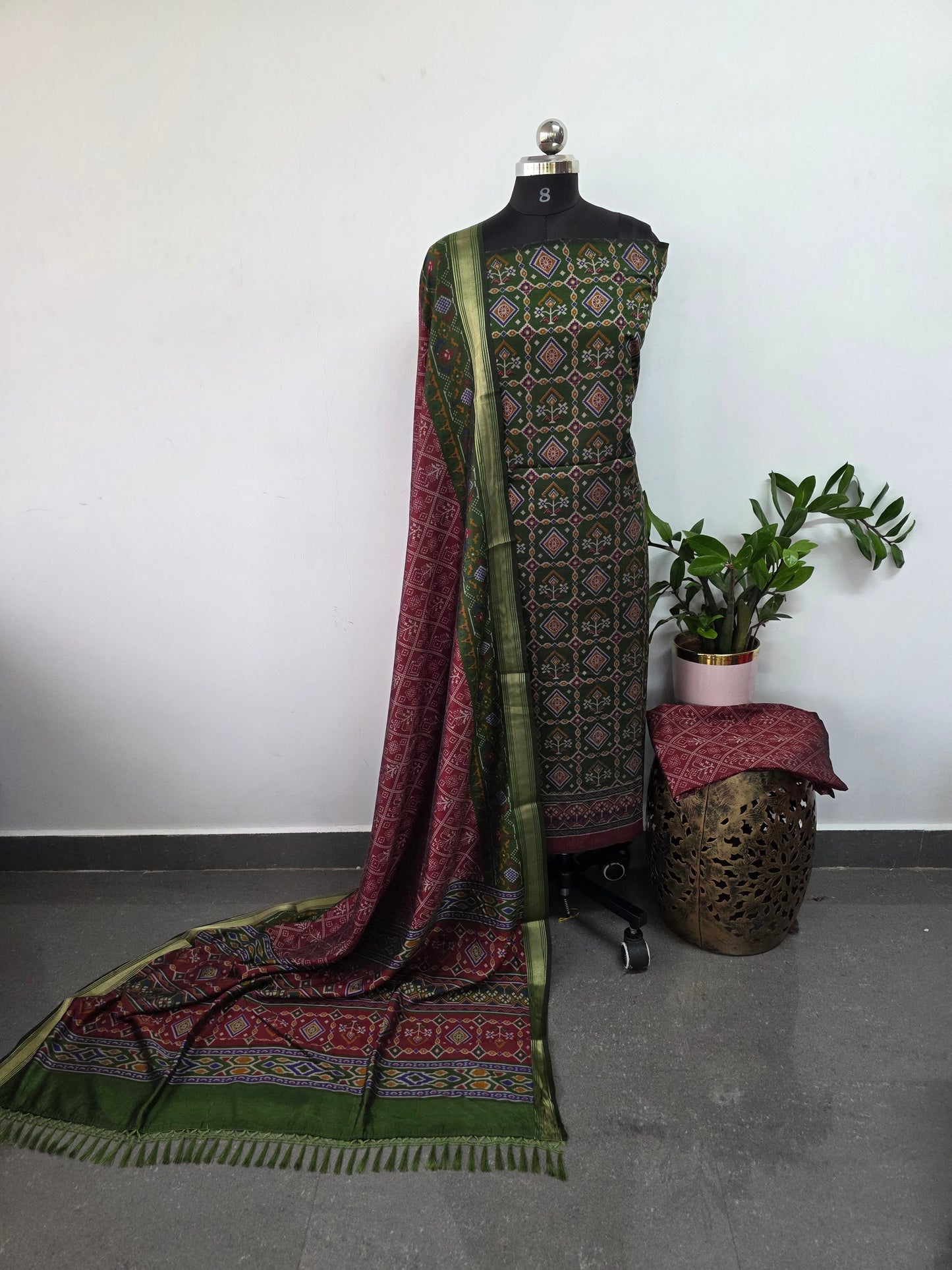 Premium semi Patola silk set - PK69