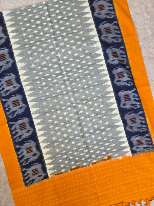 Handloom  mercerised weft ikkat duppatta  - KK123
