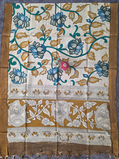Handcrafted chennuri kalamkari silk dupatta - KAA25