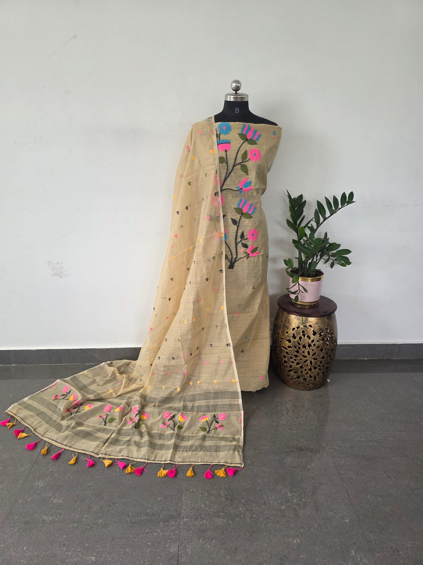 Premium Jamdhani silk cotton set- 62