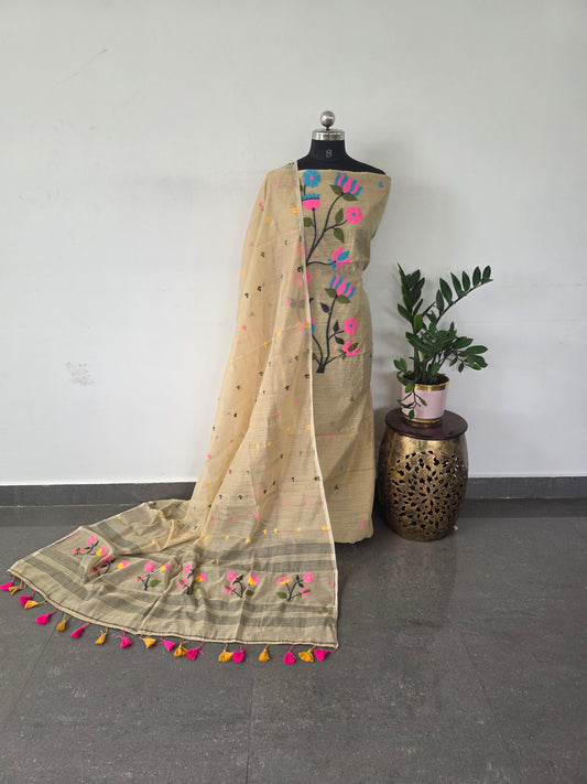 Premium Jamdhani silk cotton set- 62