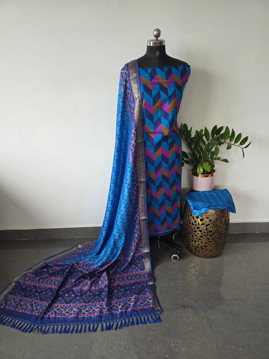 Premium semi Patola silk set - PK75
