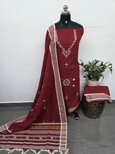Kala cotton Handloom bhujodi cotton suit -HZ299