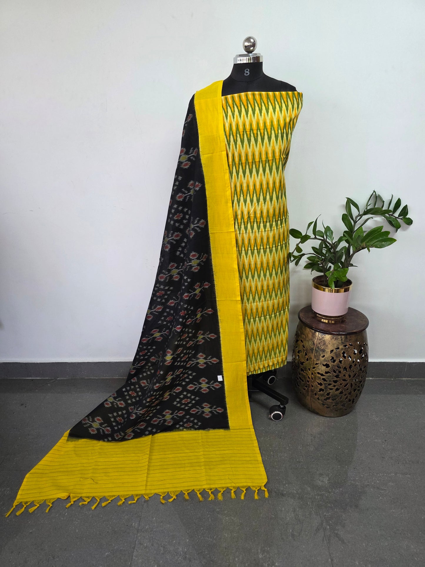 Handloom Mercerised ikkat cotton salwar set - KK183