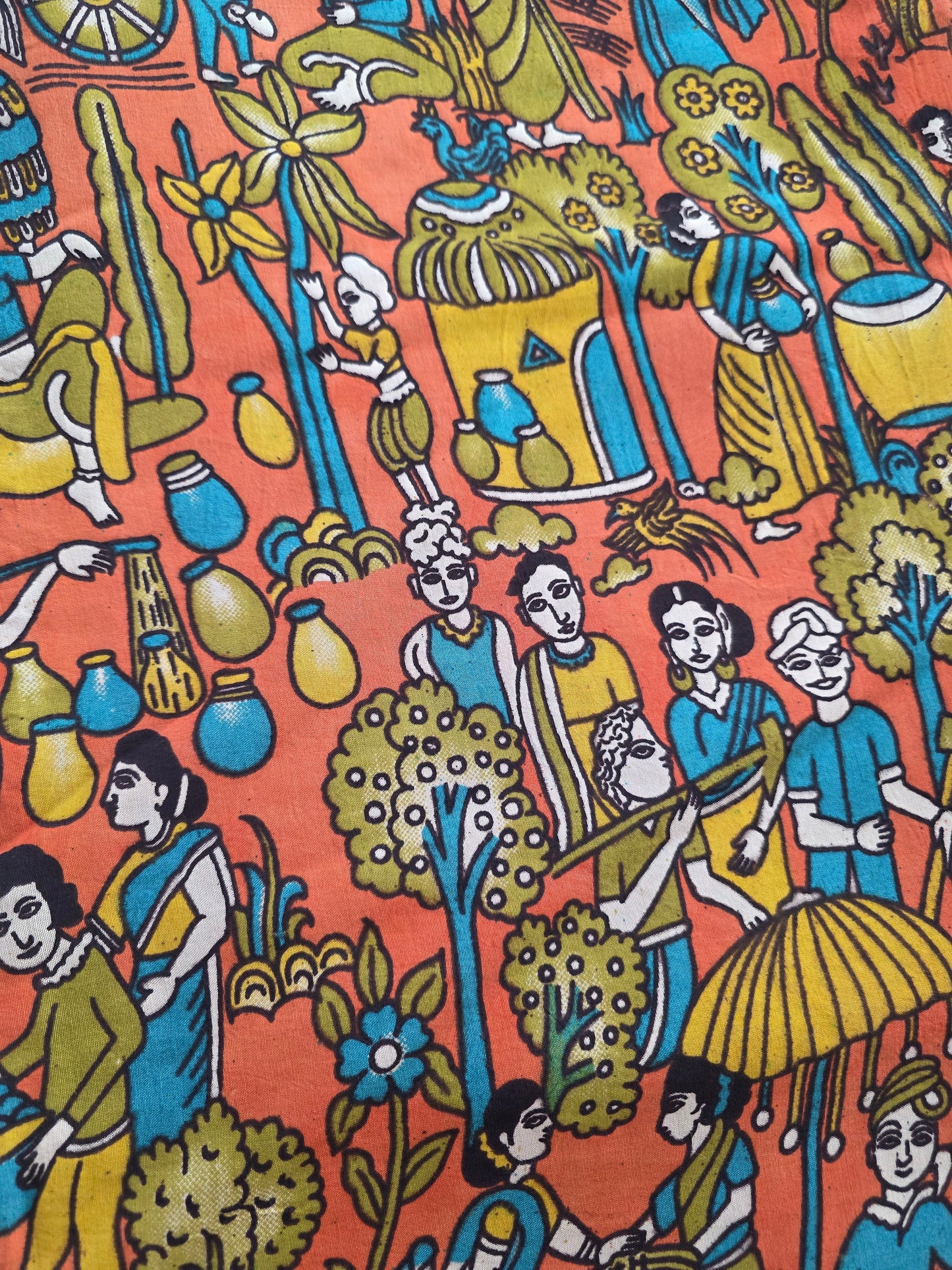 Pure chennuri silk kalamkari  running material (0.5 meter)- CS9