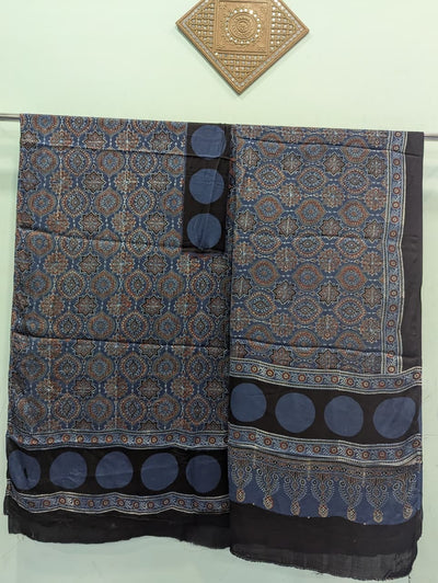 Handcrafted ajrakh modal silk set - HZ182