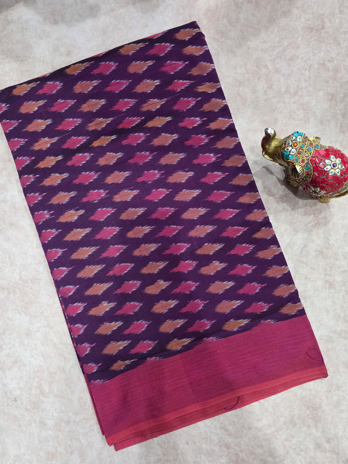 Mercerised warp ikkat saree - WW296