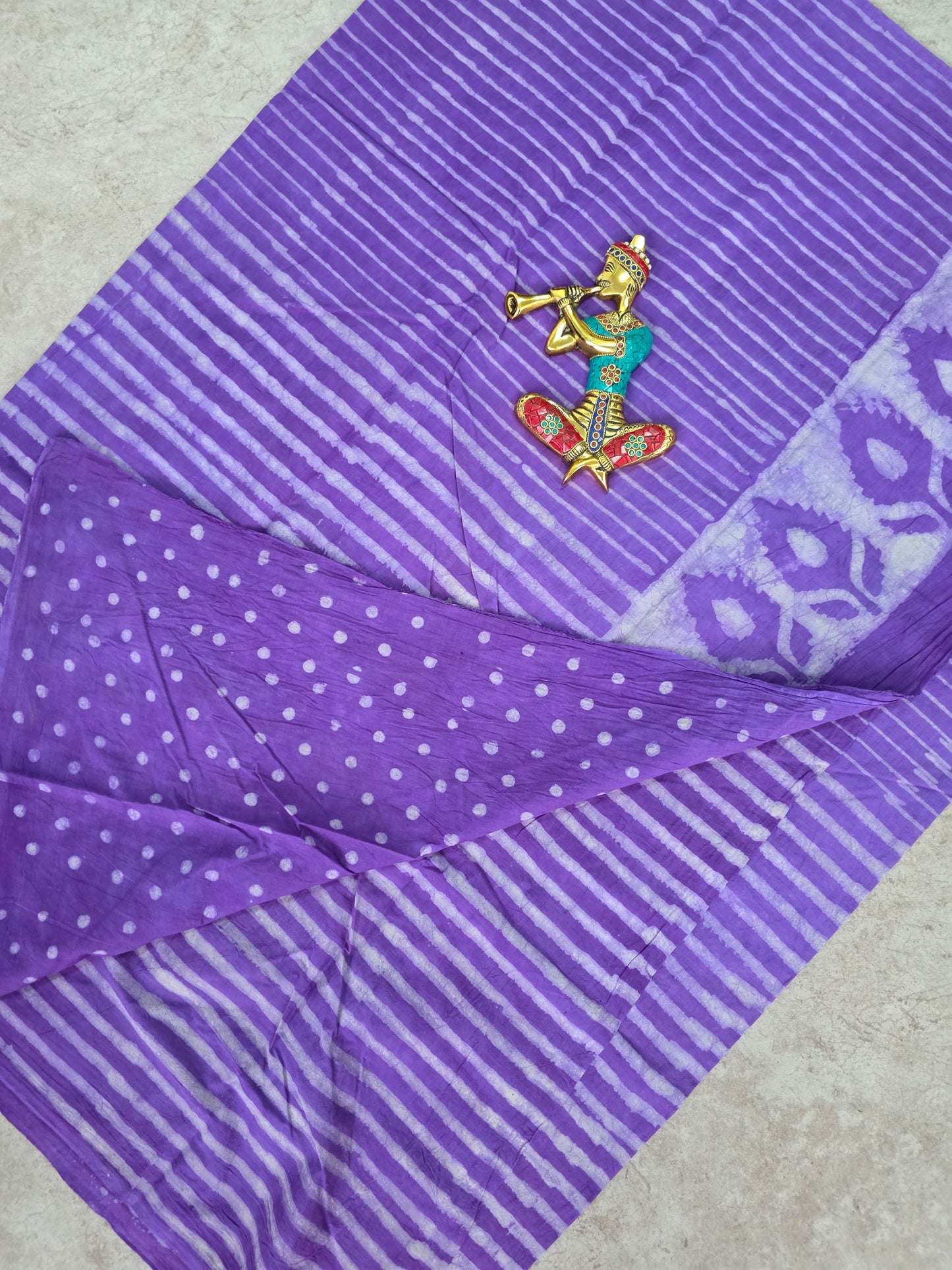 Handblock Jaipuri pure cotton saree - JA508
