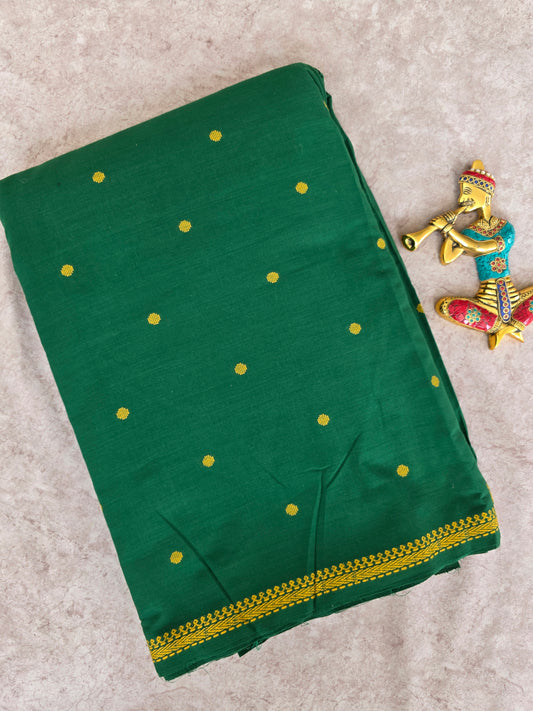 Prewashed Pure handloom cotton running material ( 0.5 mtrs ) - HRM128