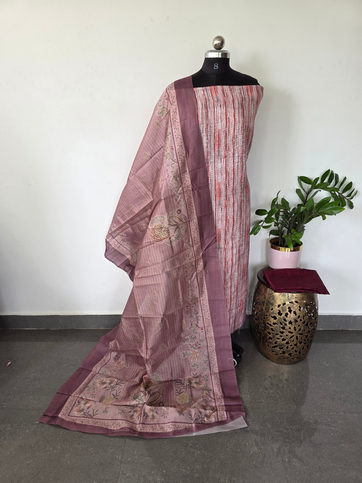 Fancy tussar silk set - CLA414