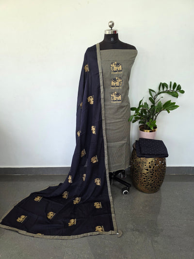 Elephant embroidery pure cotton set - BA380