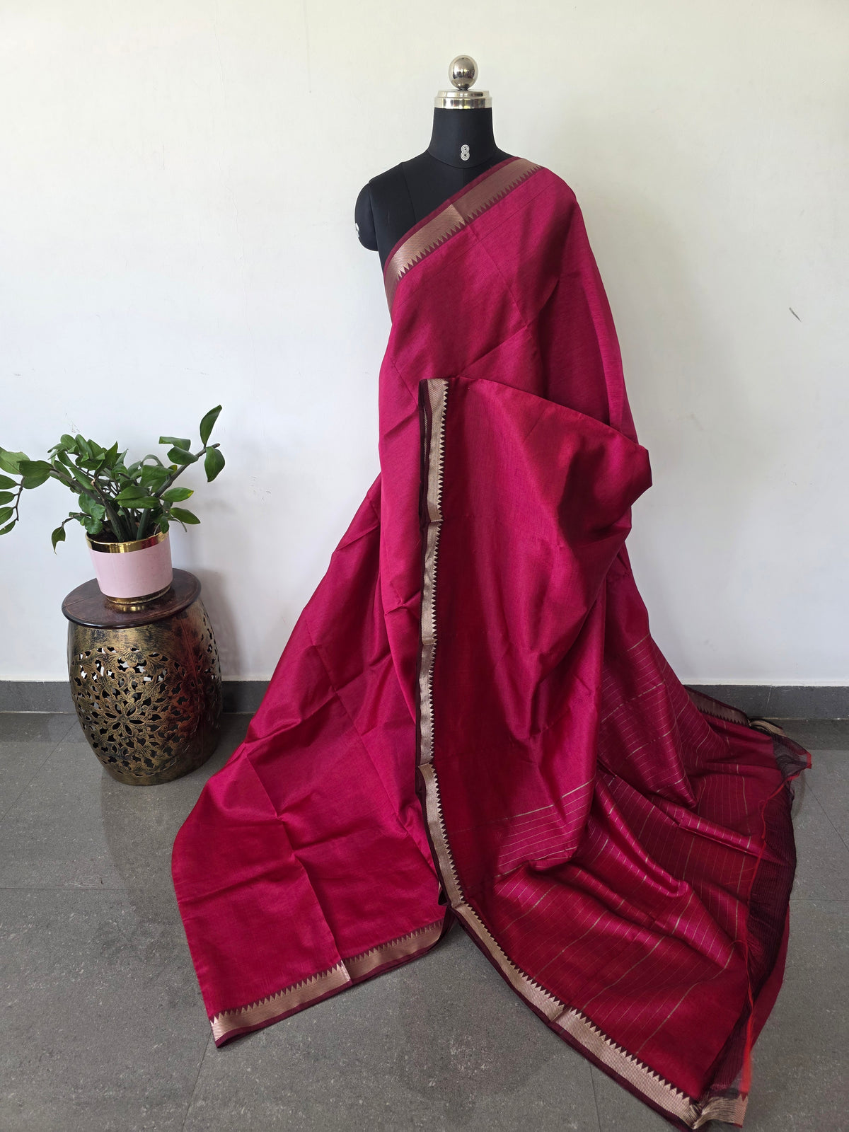 Premium semi mangalagiri pattu saree-MAA229
