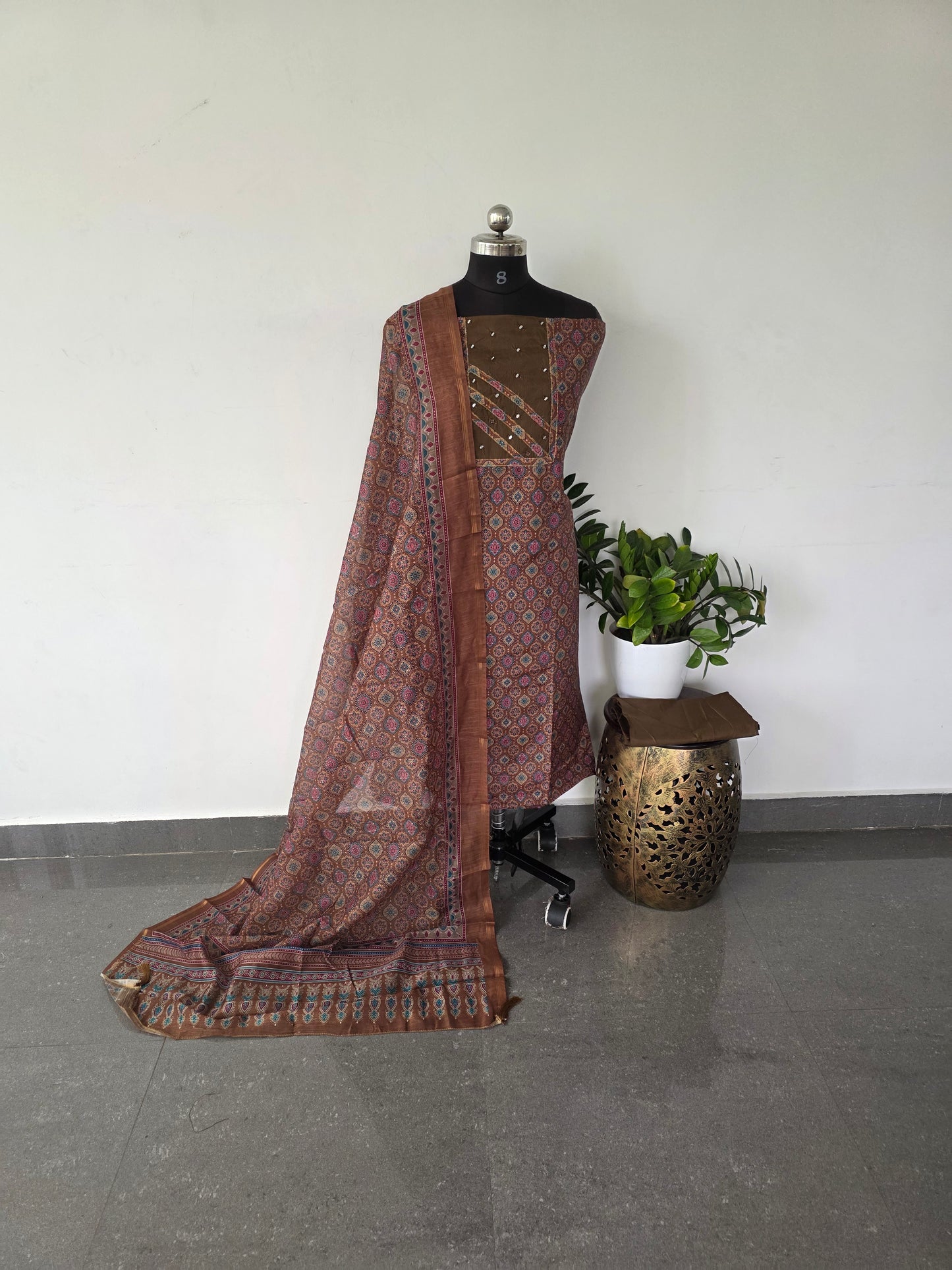 Fancy silk cotton set -215