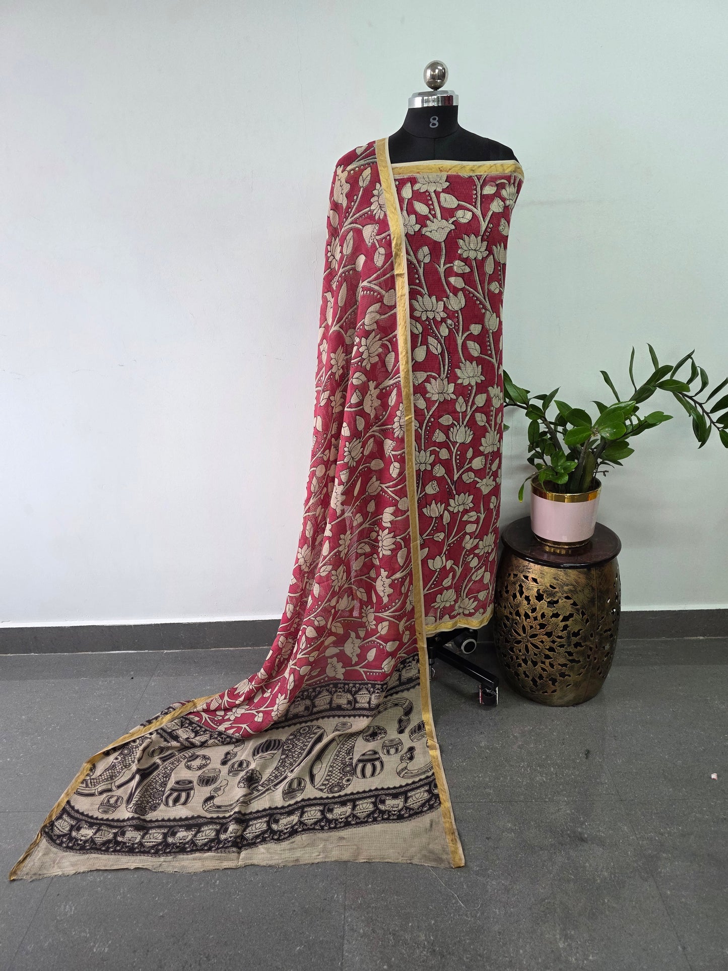 Handcrafted Kota kalamkari set (2 pc set )- AK308