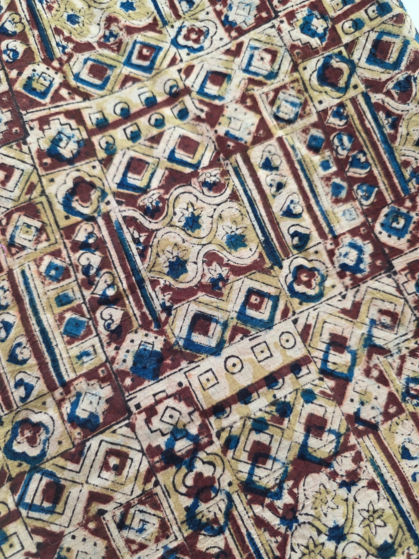 Handblock kalamkari cotton running material (0.5 meter) - HM63