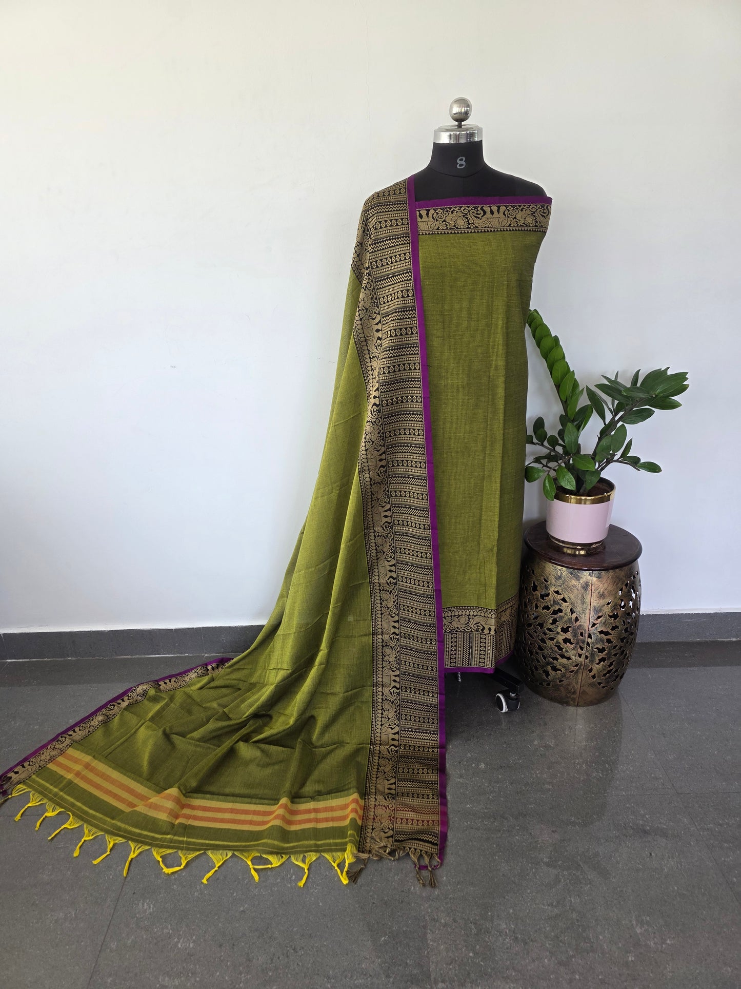Premium narayanapet salwar set  with big elephant border( 4.5 mtrs)- NA1