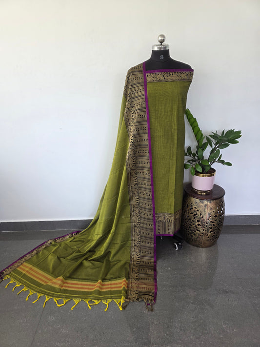 Premium narayanapet salwar set  with big elephant border( 4.5 mtrs)- NA1